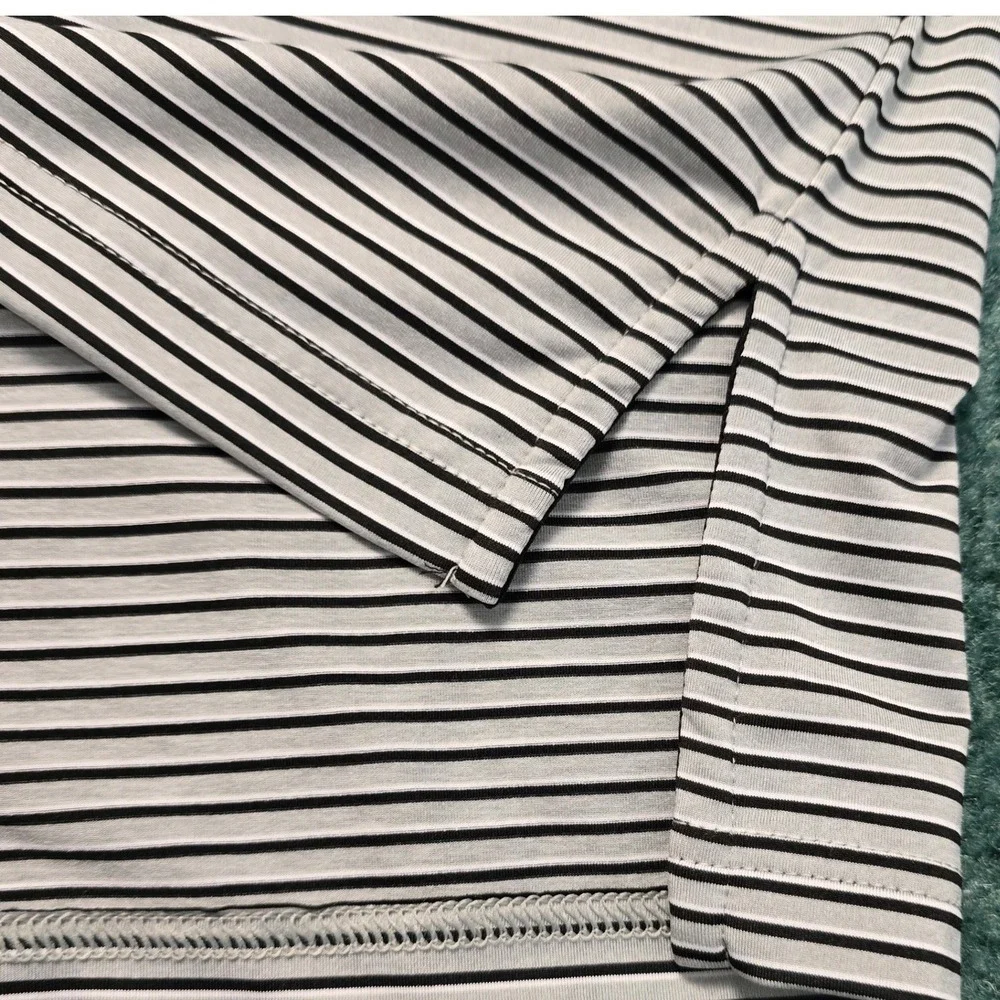 RLX Ralph Lauren Men's Size Large Performance Golf Polo Shirt Grey Black Striped